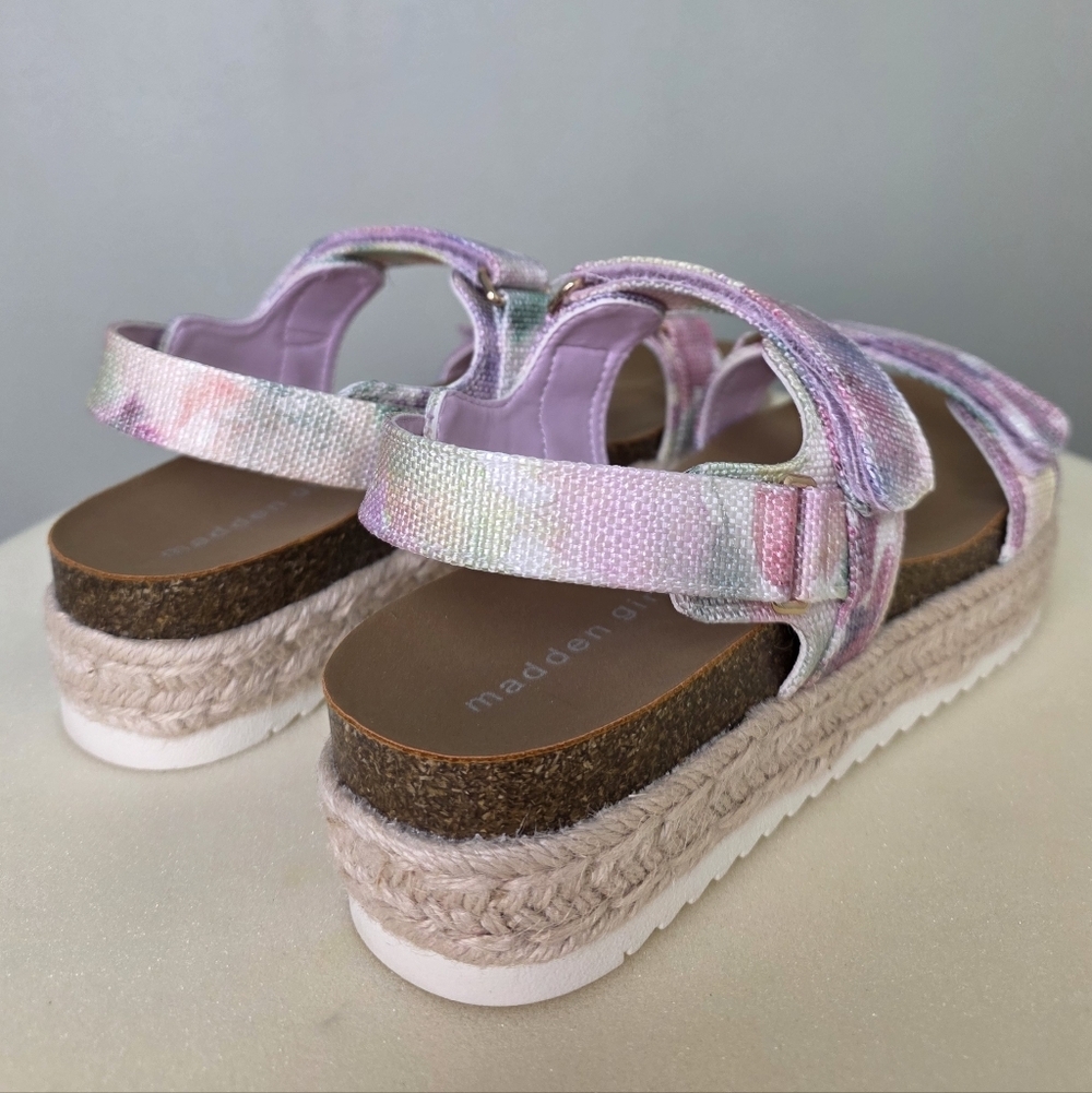 Madden Girl Teddy-T Pastel Tie-Dye Platform Velcro Sandals, Size 4 NEW IN BOX! - Picture 7 of 15